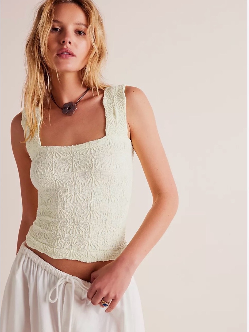 Free People Love Letter Tank - Ivory - XS/S